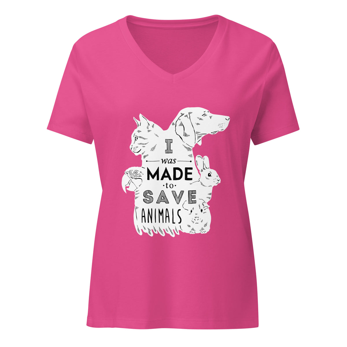 I was made to save animals Women's V-Neck T-Shirt-I love Veterinary
