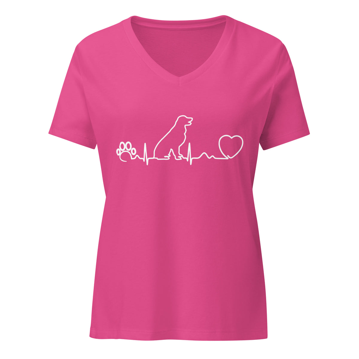 Dog Heartbeat Women's V-Neck T-Shirt-I love Veterinary