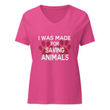 I was made for saving animals Women’s V-neck t-shirt
