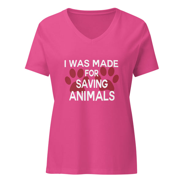 I was made for saving animals Women’s V-neck t-shirt