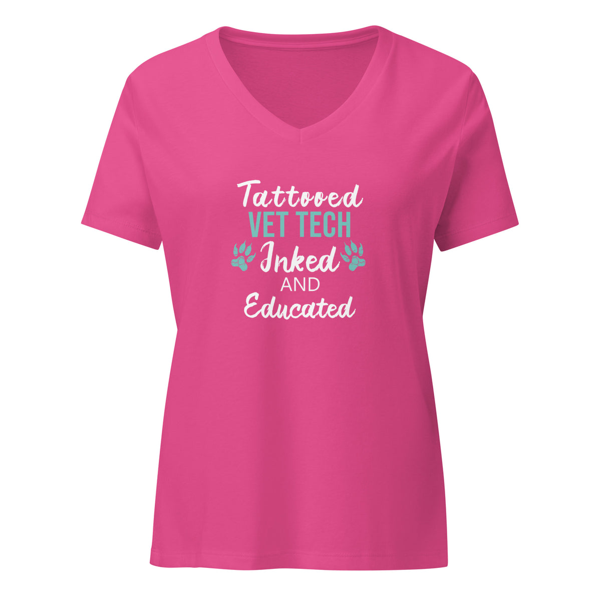 Vet Tech Inked and Educated Women's V-Neck T-Shirt