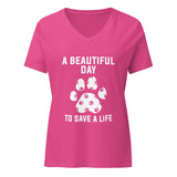 NOMV A beautiful day to save a life Women's V-Neck T-Shirt