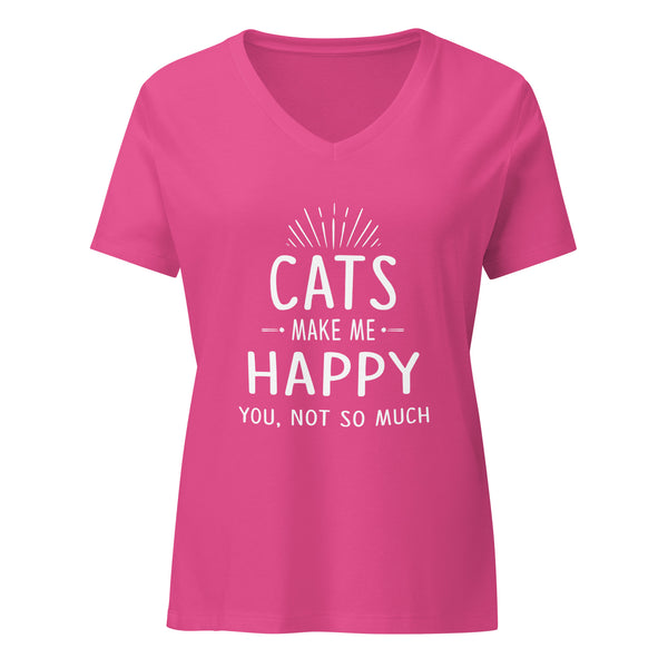 Cats make me happy Women's V-Neck T-Shirt