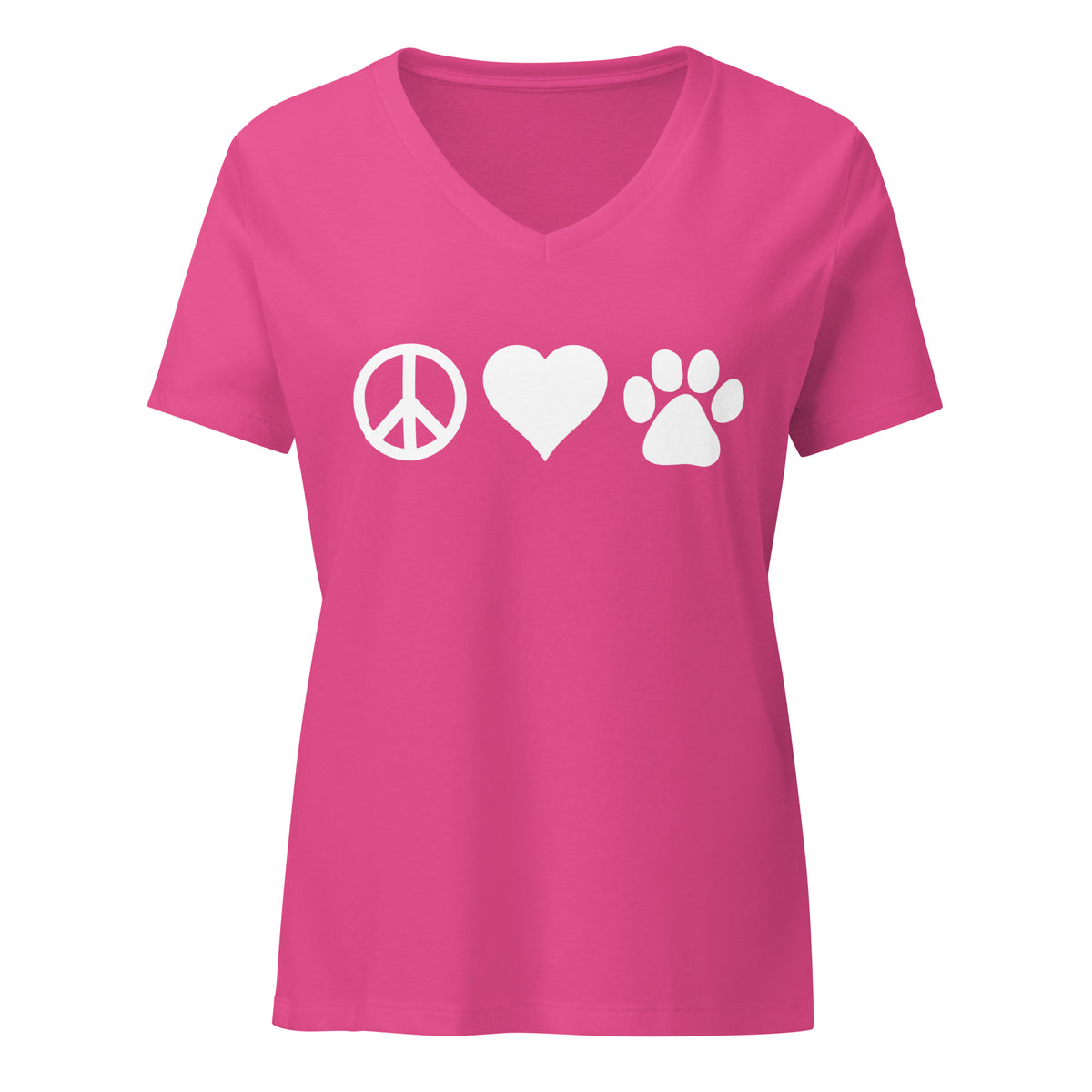 Peace, love, paws Women's V-Neck T-Shirt