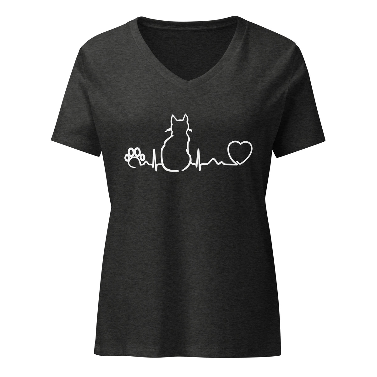 NOMV Cat Pulse Women's V-Neck T-Shirt-I love Veterinary