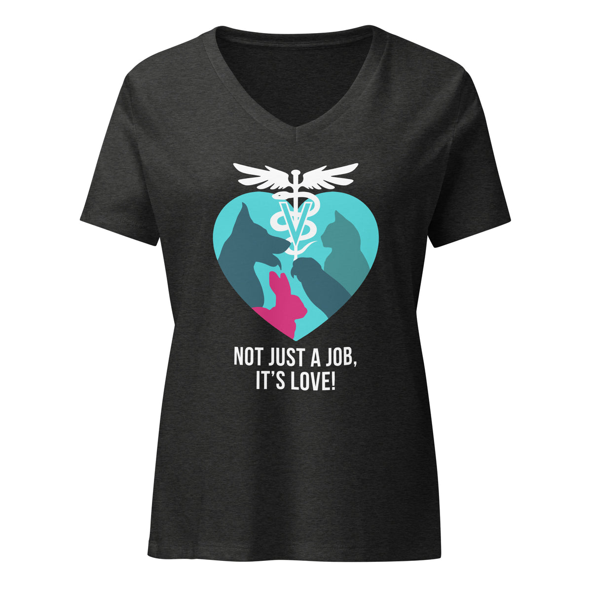 Not just a job, it's love Women's V-Neck T-Shirt-I love Veterinary