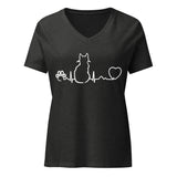 Cat Pulse Women’s V-neck T-shirt-I love Veterinary