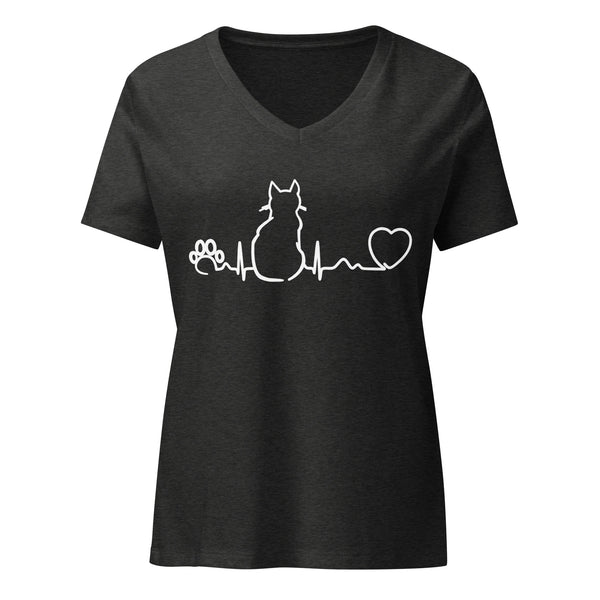 Cat Pulse Women’s V-neck T-shirt-I love Veterinary