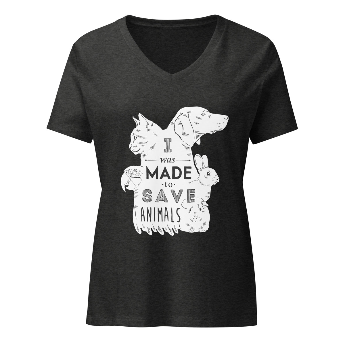 I was made to save animals Women's V-Neck T-Shirt-I love Veterinary