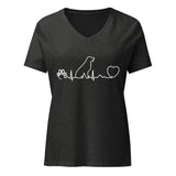 Dog Heartbeat Women's V-Neck T-Shirt-I love Veterinary