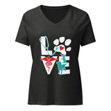 Love Cat and Dog Women's V-Neck T-Shirt-I love Veterinary