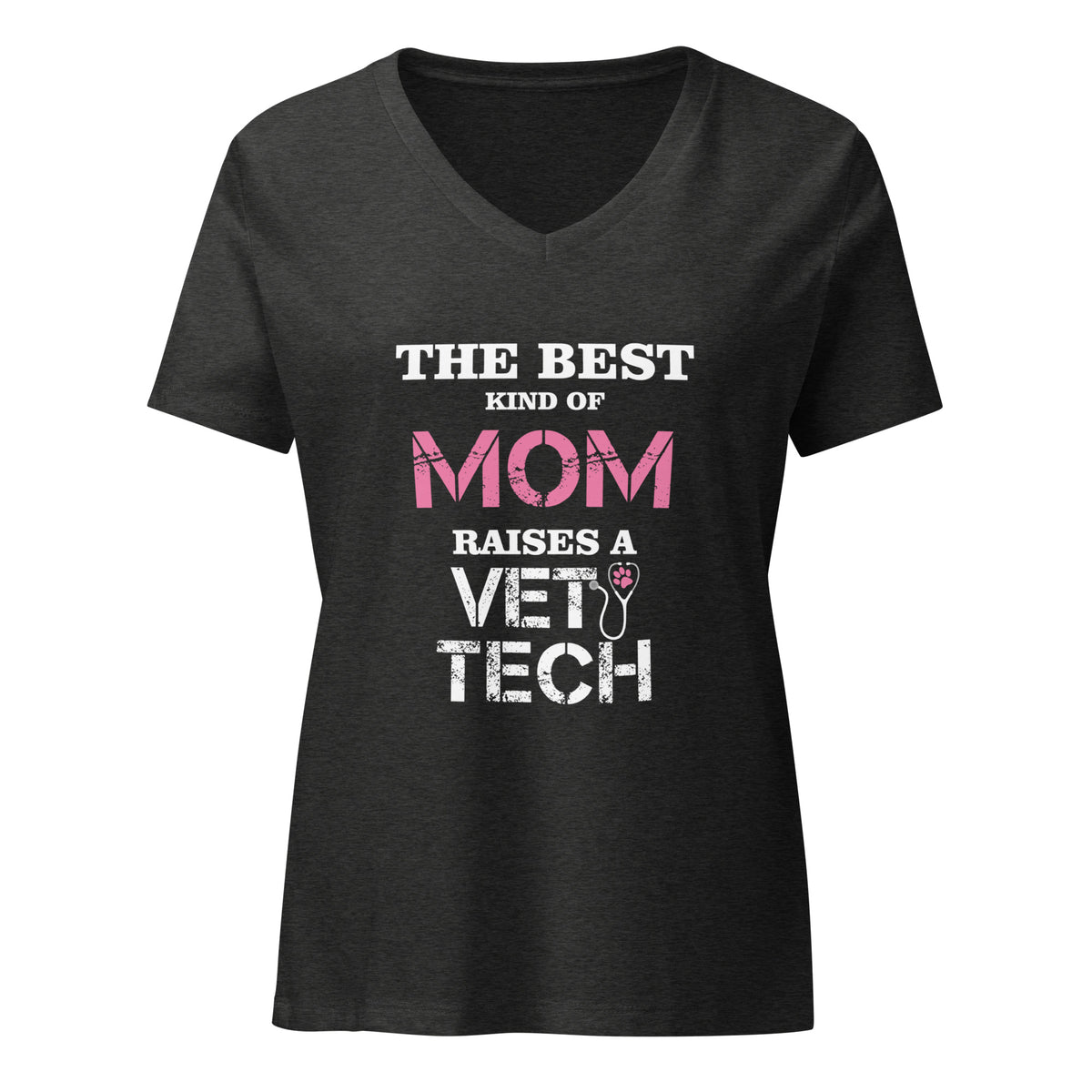 The best kind of Mom raises a Vet Tech Women's V-Neck T-Shirt-Women's V-Neck T-Shirt | Bella + Canvas 6405CVC-I love Veterinary