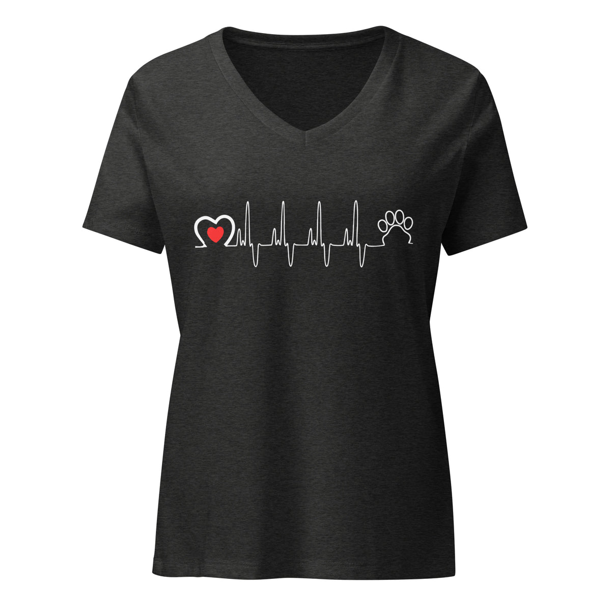 Animal Love Beat Women's V-Neck T-Shirt-Women's V-Neck T-Shirt | Bella + Canvas 6405CVC-I love Veterinary