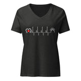 Animal Love Beat Women's V-Neck T-Shirt-Women's V-Neck T-Shirt | Bella + Canvas 6405CVC-I love Veterinary