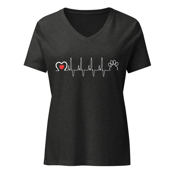 Animal Love Beat Women's V-Neck T-Shirt-Women's V-Neck T-Shirt | Bella + Canvas 6405CVC-I love Veterinary