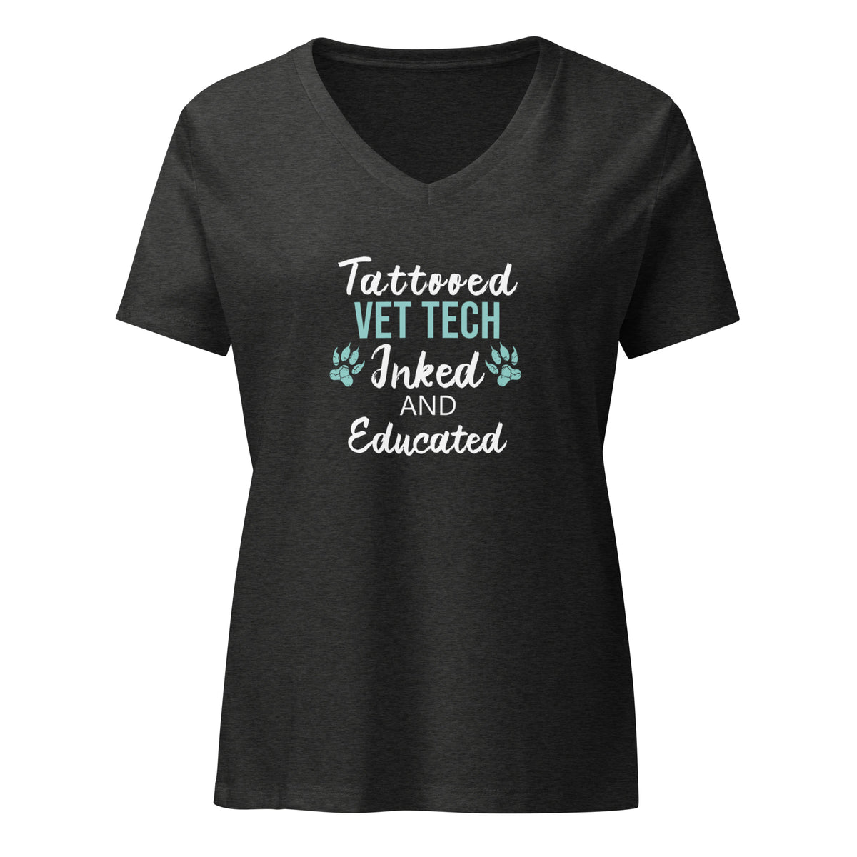 Vet Tech Inked and Educated Women's V-Neck T-Shirt
