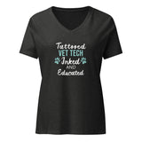 Vet Tech Inked and Educated Women's V-Neck T-Shirt