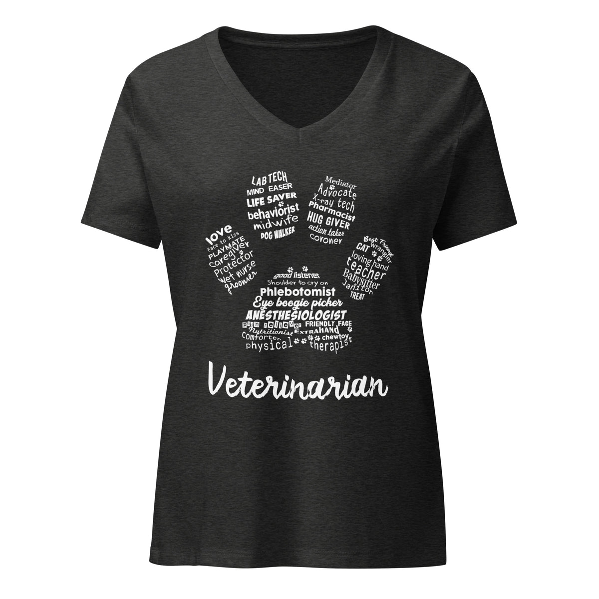 Veterinarian Paw Print Women's V-Neck T-Shirt