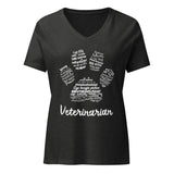 Veterinarian Paw Print Women's V-Neck T-Shirt
