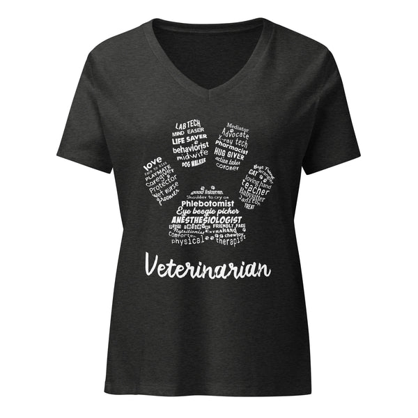Veterinarian Paw Print Women's V-Neck T-Shirt