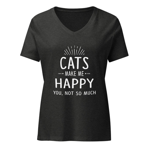 Cats make me happy Women's V-Neck T-Shirt
