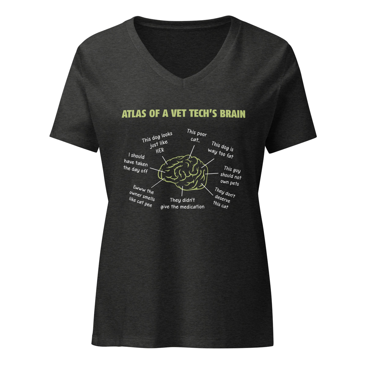 Atlas of a Vet Tech's Brain Women's V-Neck T-Shirt