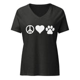 Peace, love, paws Women's V-Neck T-Shirt