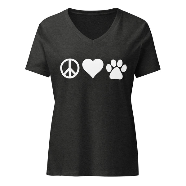 Peace, love, paws Women's V-Neck T-Shirt