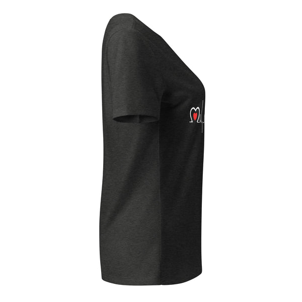 Animal Love Beat Women's V-Neck T-Shirt-Women's V-Neck T-Shirt | Bella + Canvas 6405CVC-I love Veterinary