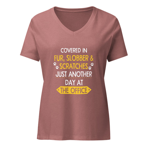 Fur, Slobber, Scratches Women's V-Neck T-Shirt-I love Veterinary