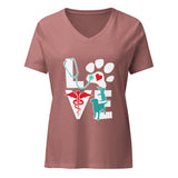 Love Cat and Dog Women's V-Neck T-Shirt-I love Veterinary