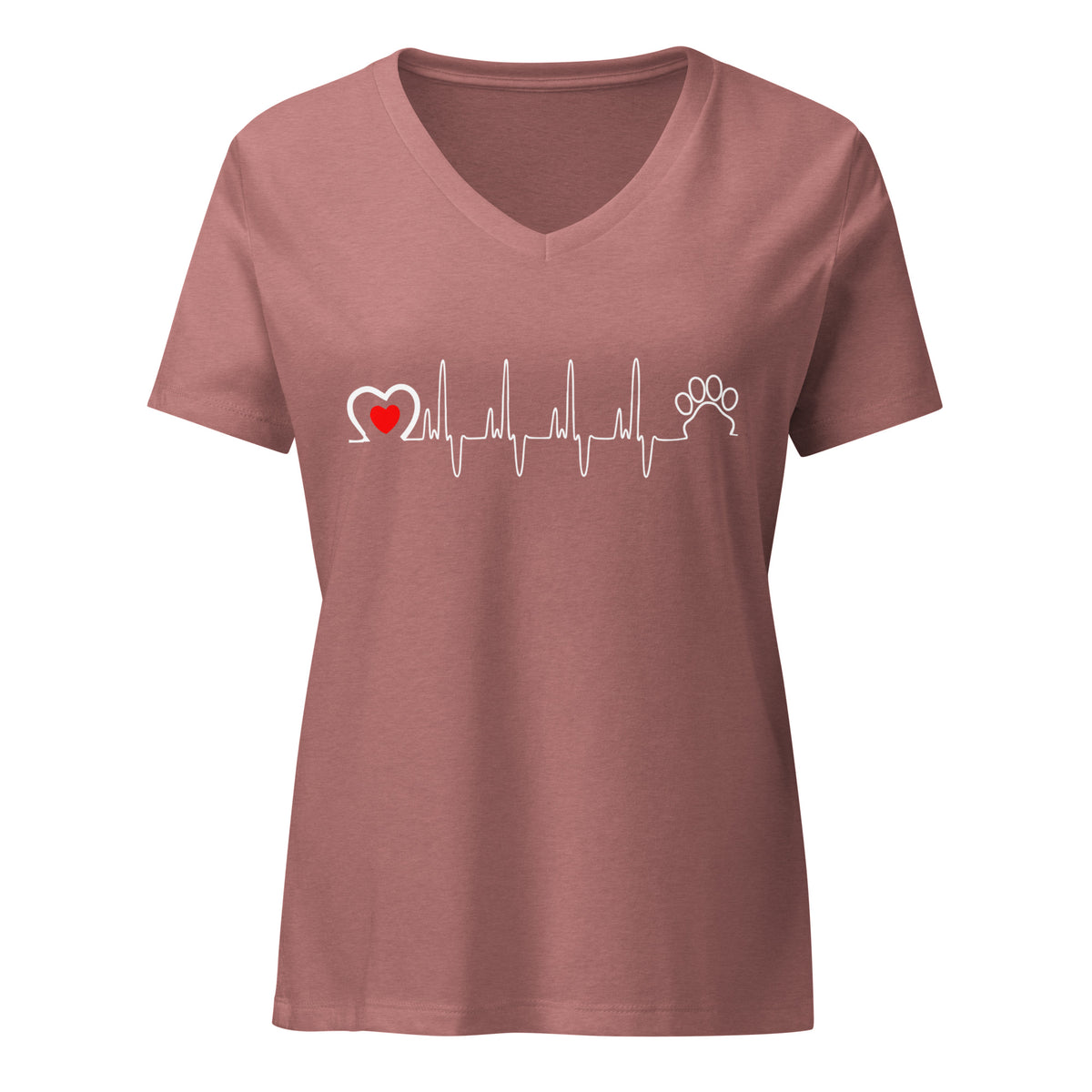 Animal Love Beat Women's V-Neck T-Shirt-Women's V-Neck T-Shirt | Bella + Canvas 6405CVC-I love Veterinary