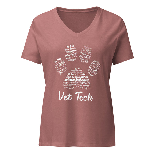 Vet Tech Paw Print Women's V-Neck T-Shirt