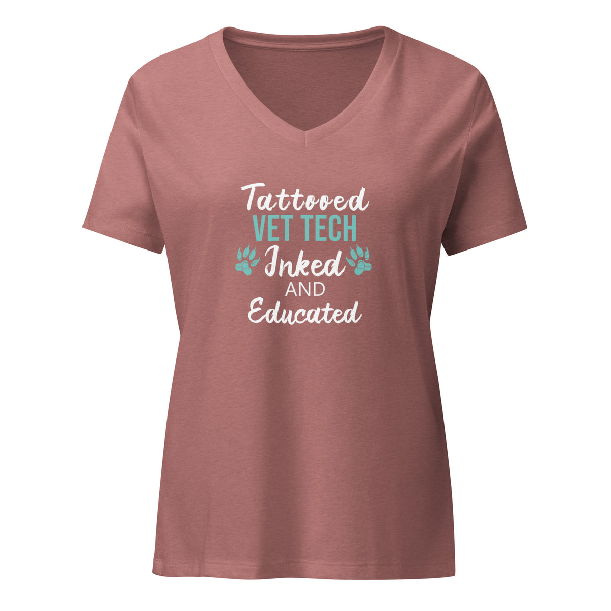 Vet Tech Inked and Educated Women's V-Neck T-Shirt