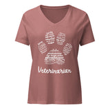 Veterinarian Paw Print Women's V-Neck T-Shirt