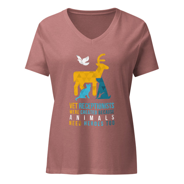 Vet receptionists were created because animals need heroes too Women's V-Neck T-Shirt
