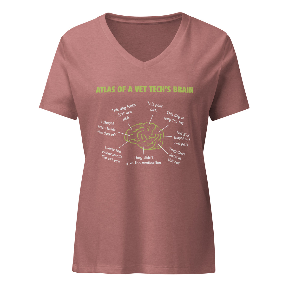 Atlas of a Vet Tech's Brain Women's V-Neck T-Shirt