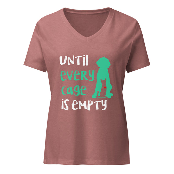 Until every cage is empty Women's V-Neck T-Shirt