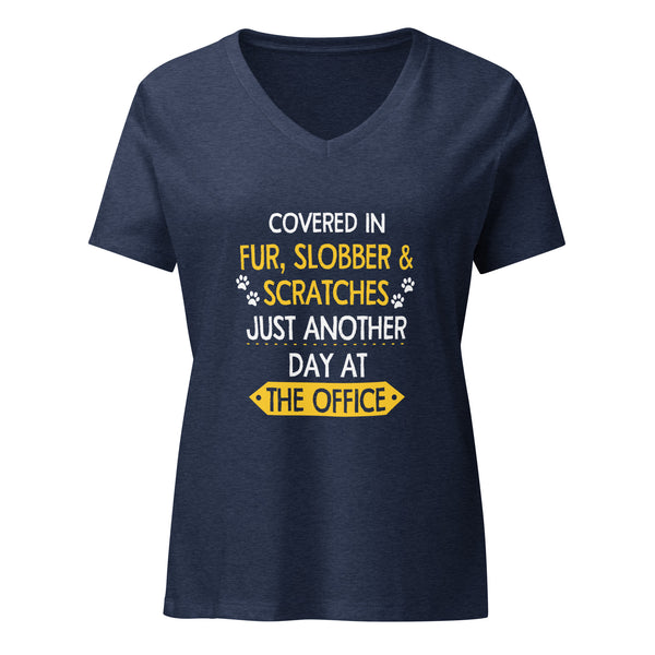 Fur, Slobber, Scratches Women's V-Neck T-Shirt-I love Veterinary