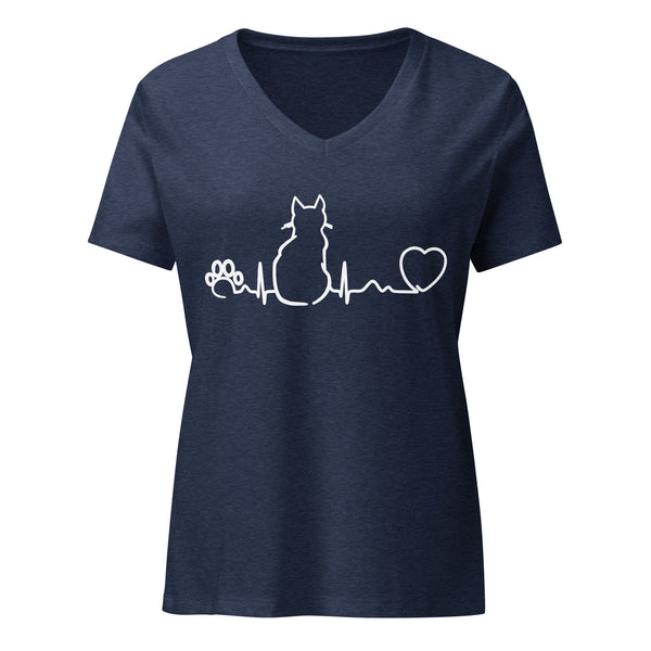 Cat Pulse Women’s V-neck T-shirt-I love Veterinary