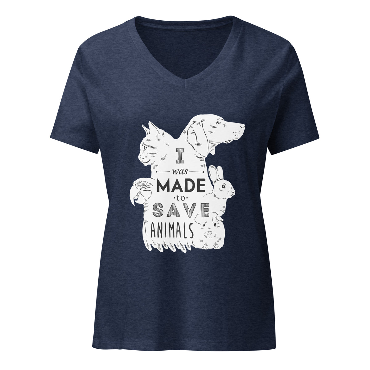 I was made to save animals Women's V-Neck T-Shirt-I love Veterinary
