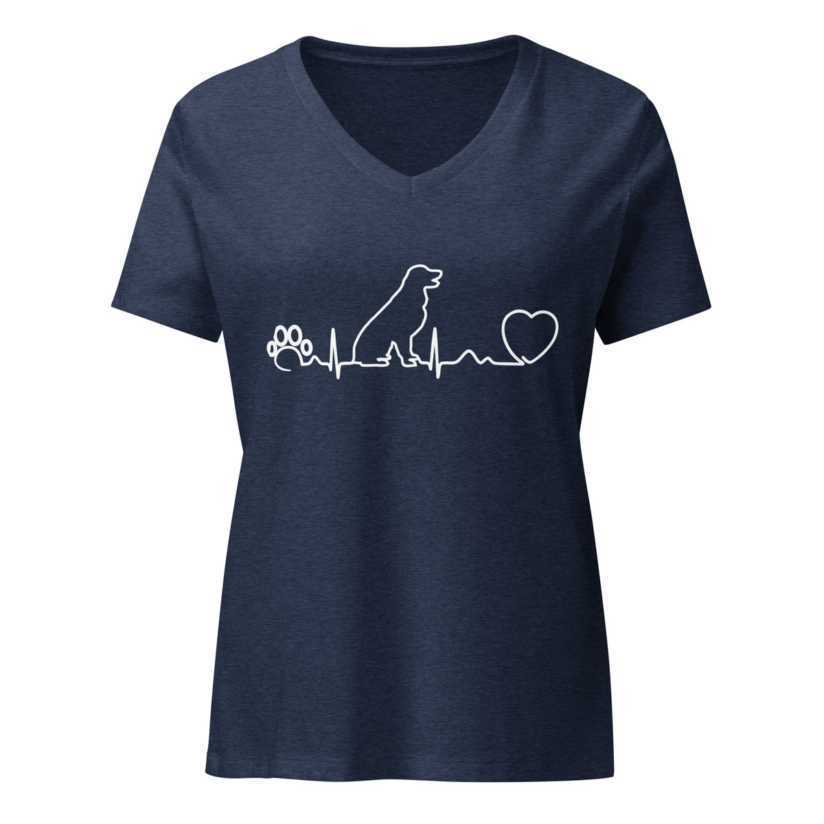Dog Heartbeat Women's V-Neck T-Shirt-I love Veterinary
