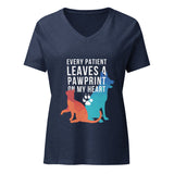 Every patients leaves a pawprint on my heart Women's V-neck T-Shirt-I love Veterinary