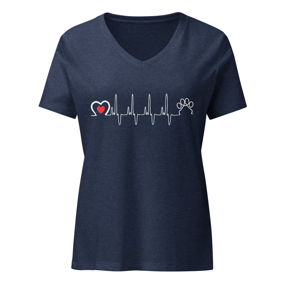 Animal Love Beat Women's V-Neck T-Shirt-Women's V-Neck T-Shirt | Bella + Canvas 6405CVC-I love Veterinary