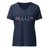 Animal Love Beat Women's V-Neck T-Shirt-Women's V-Neck T-Shirt | Bella + Canvas 6405CVC-I love Veterinary