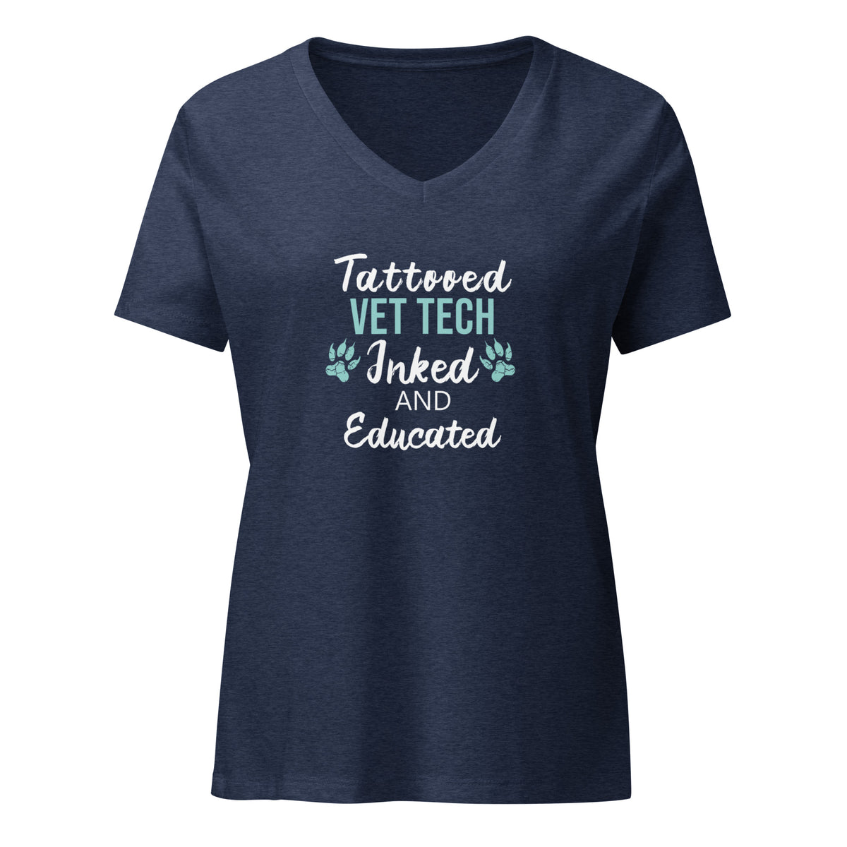 Vet Tech Inked and Educated Women's V-Neck T-Shirt