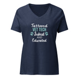 Vet Tech Inked and Educated Women's V-Neck T-Shirt