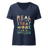 Real doctors treat more than one species Women's V-Neck T-Shirt