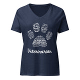Veterinarian Paw Print Women's V-Neck T-Shirt