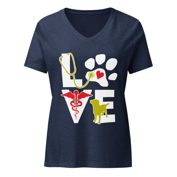 Love Dog Women's V-Neck T-Shirt
